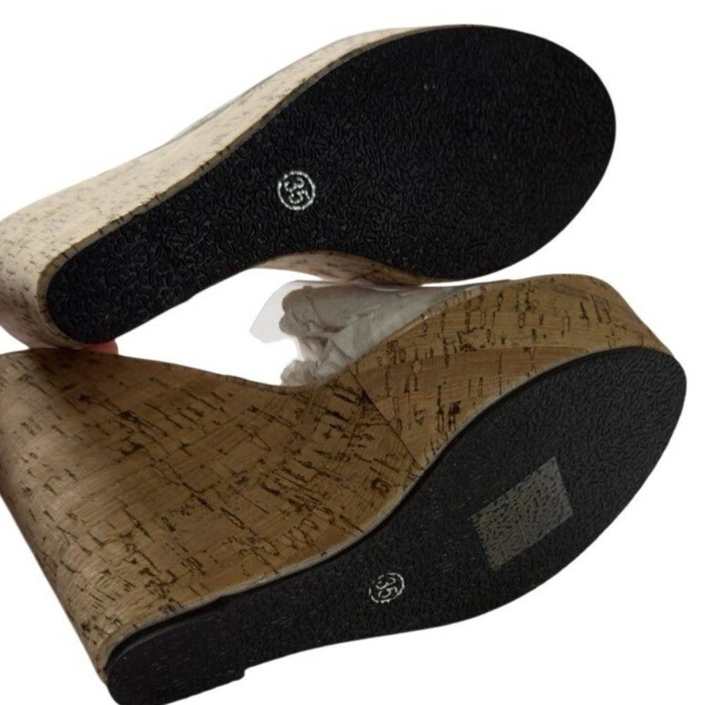 Clear Vinyl Cork Wedge Sandals Women EU 35 Open Toe Platform Slip On Heels Shoes - Picture 4 of 5